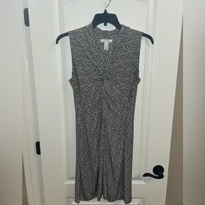 White House Black Market Black and White Twist-Detail Maxi Dress